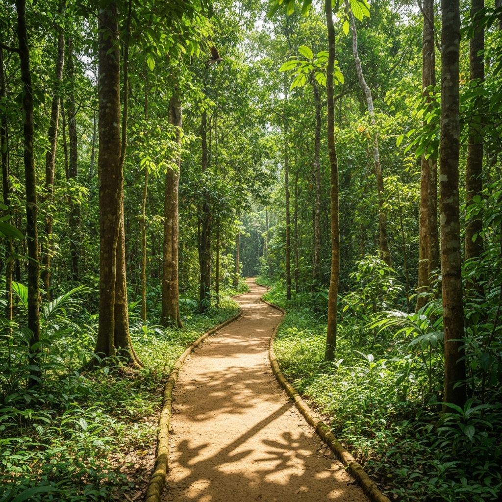 Sustainable trekking in forest